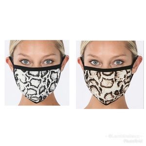 Snake print Soft Cotton Face Masks. New in pkg.